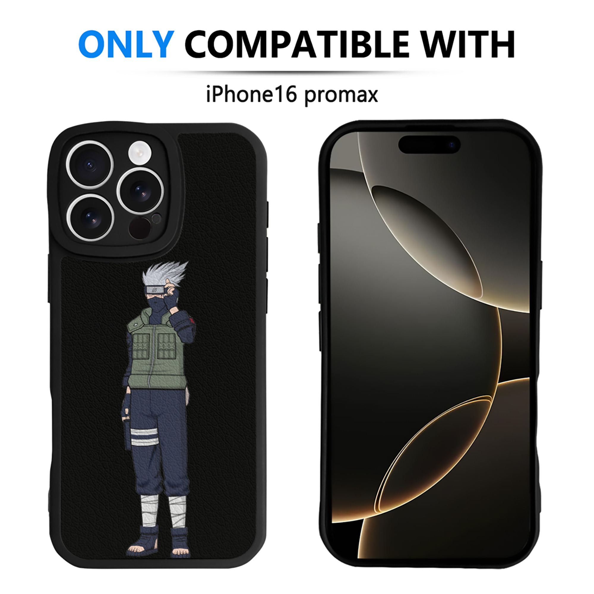 （画像用） NARUTO -ナルト- はたけ カカシ Hatake Kakashi 【iPhone 16シリーズ対応】シリコンスマホケース（レザー調） 材質：シリコン